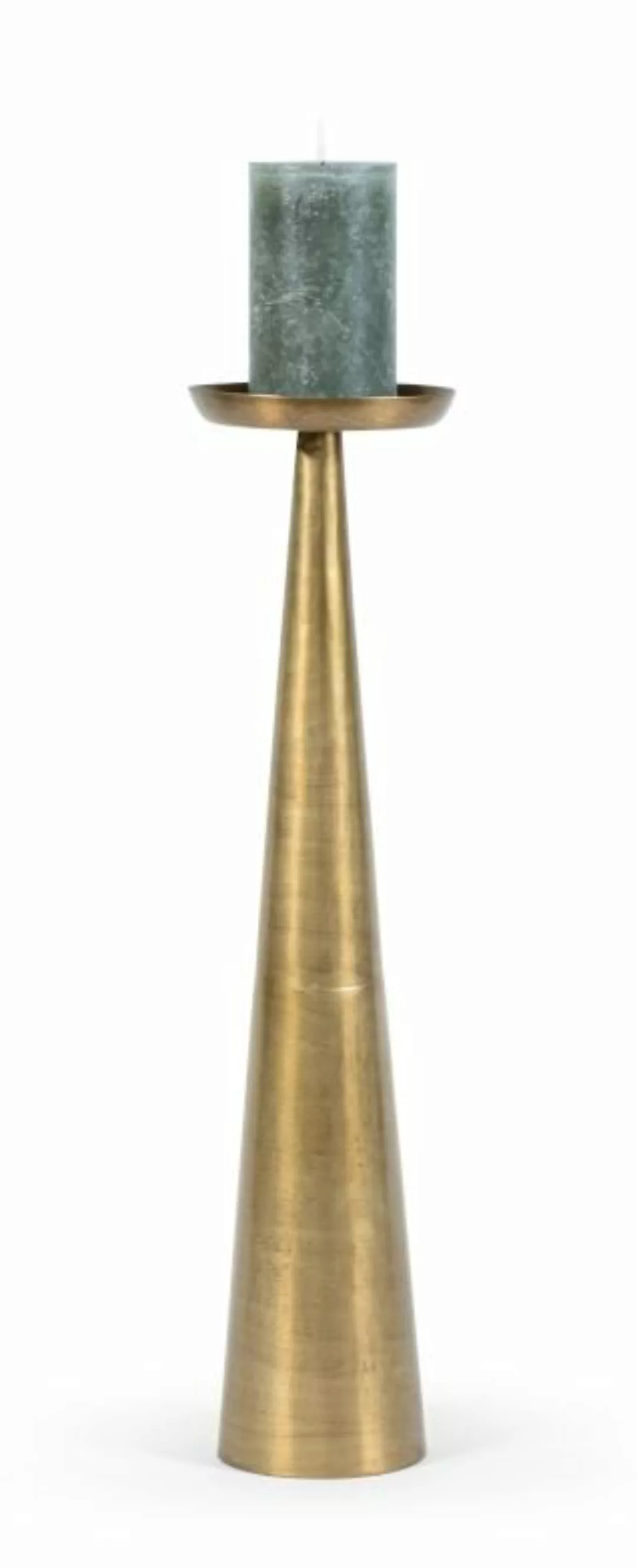 Dekocandle Kerzenleuchter Kerzenhalter matt brass antique Ø 15,5 x 62,5 cm günstig online kaufen