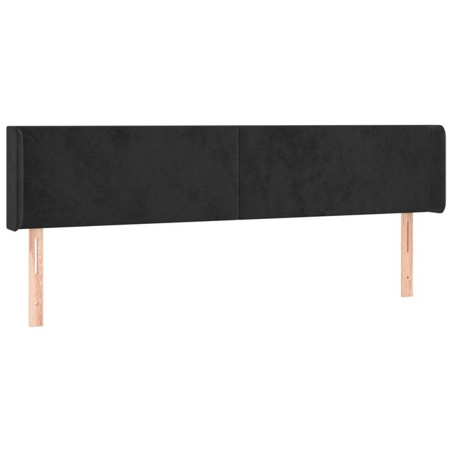 vidaXL Bett, Kopfteil mit Ohren Schwarz 203x16x78/88 cm Samt günstig online kaufen