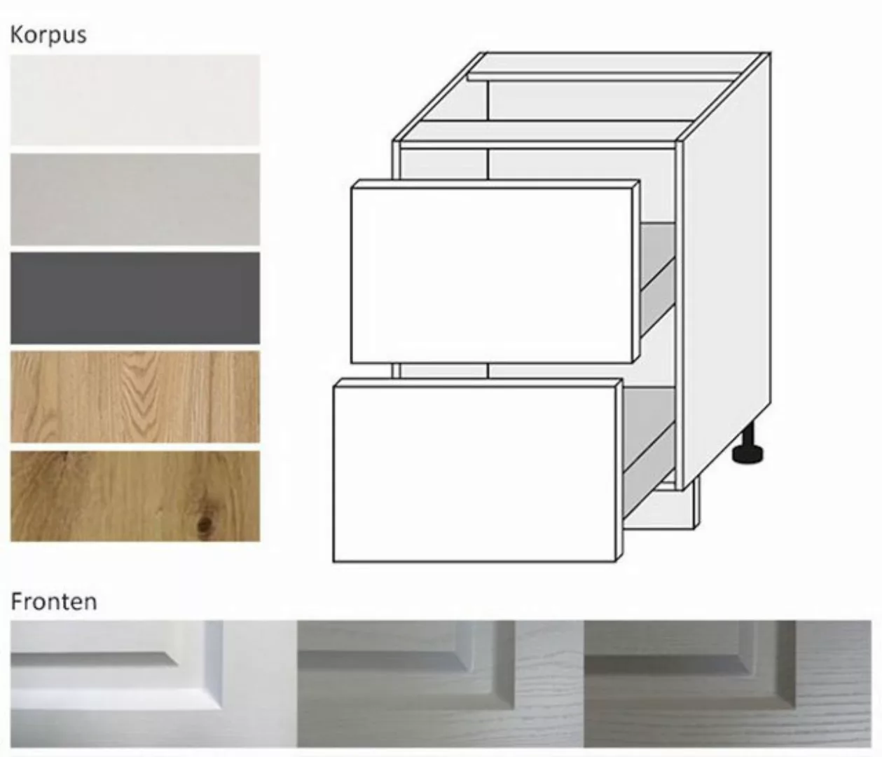 Feldmann-Wohnen Unterschrank Elbing (Elbing, 1-St) 60cm Front- und Korpusfa günstig online kaufen