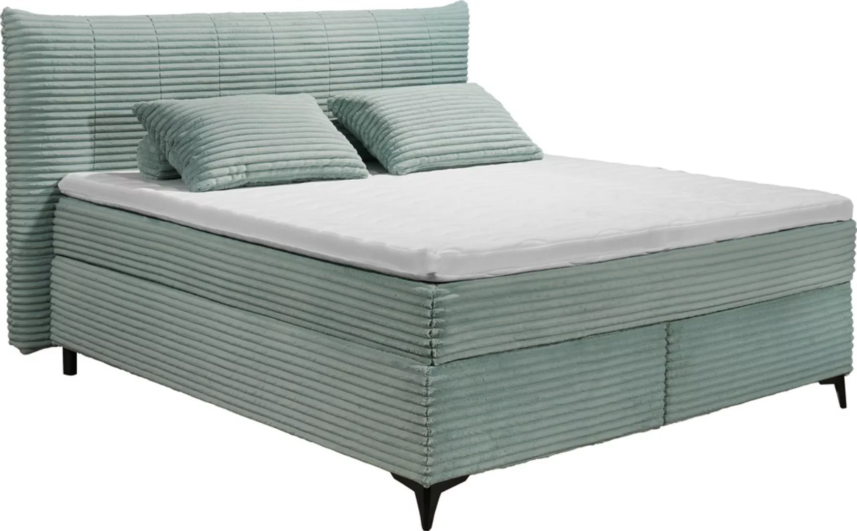 ED EXCITING DESIGN Boxspringbett »Seattle«, harte Seite mit Kokosmatte, wei günstig online kaufen