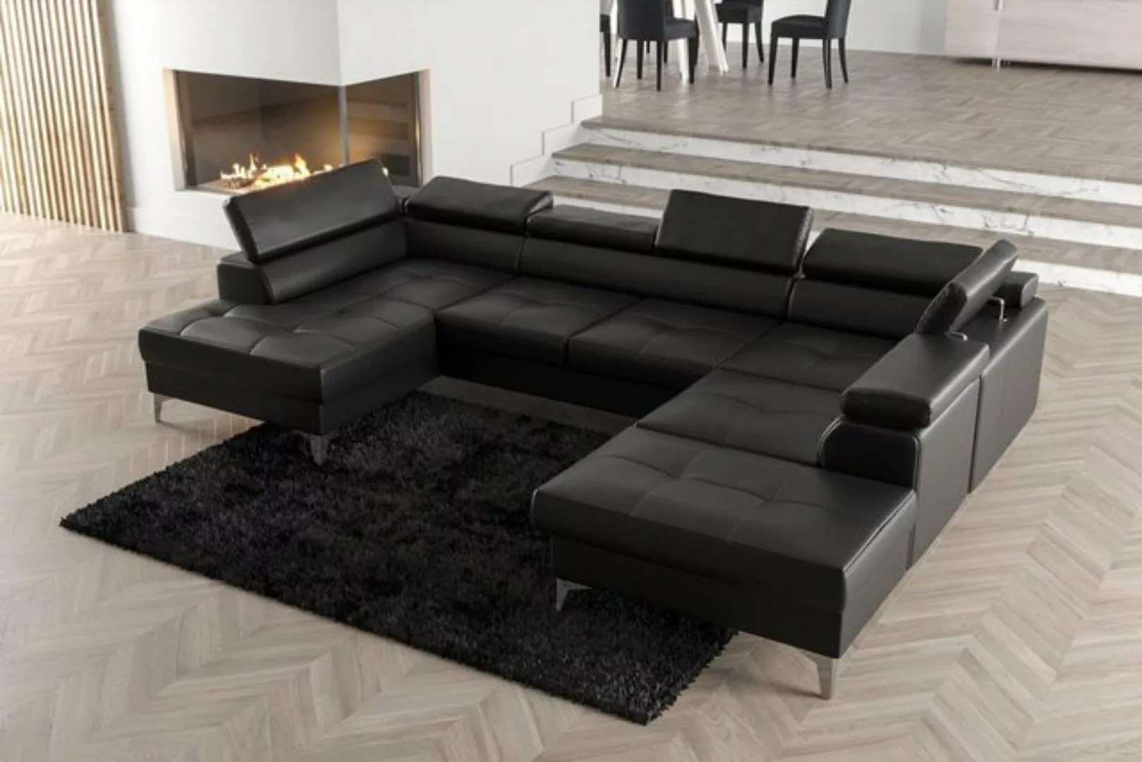 JVmoebel Ecksofa Modernes Design Polsterung Couch Wohnzimmer Ecksofa U-Form günstig online kaufen