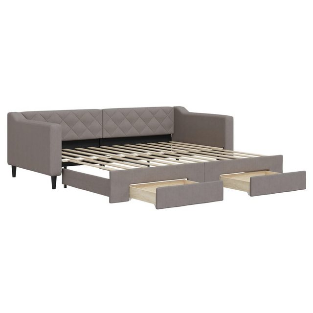 vidaXL Gästebett Gästebett Tagesbett Ausziehbar mit Schubladen Taupe 90x200 günstig online kaufen