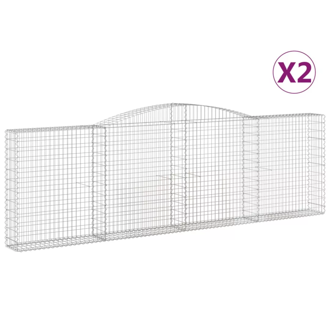 Vidaxl Gabionen Mit Hochbogen 2 Stk. 400x30x120/140cm Verzinktes Eisen günstig online kaufen