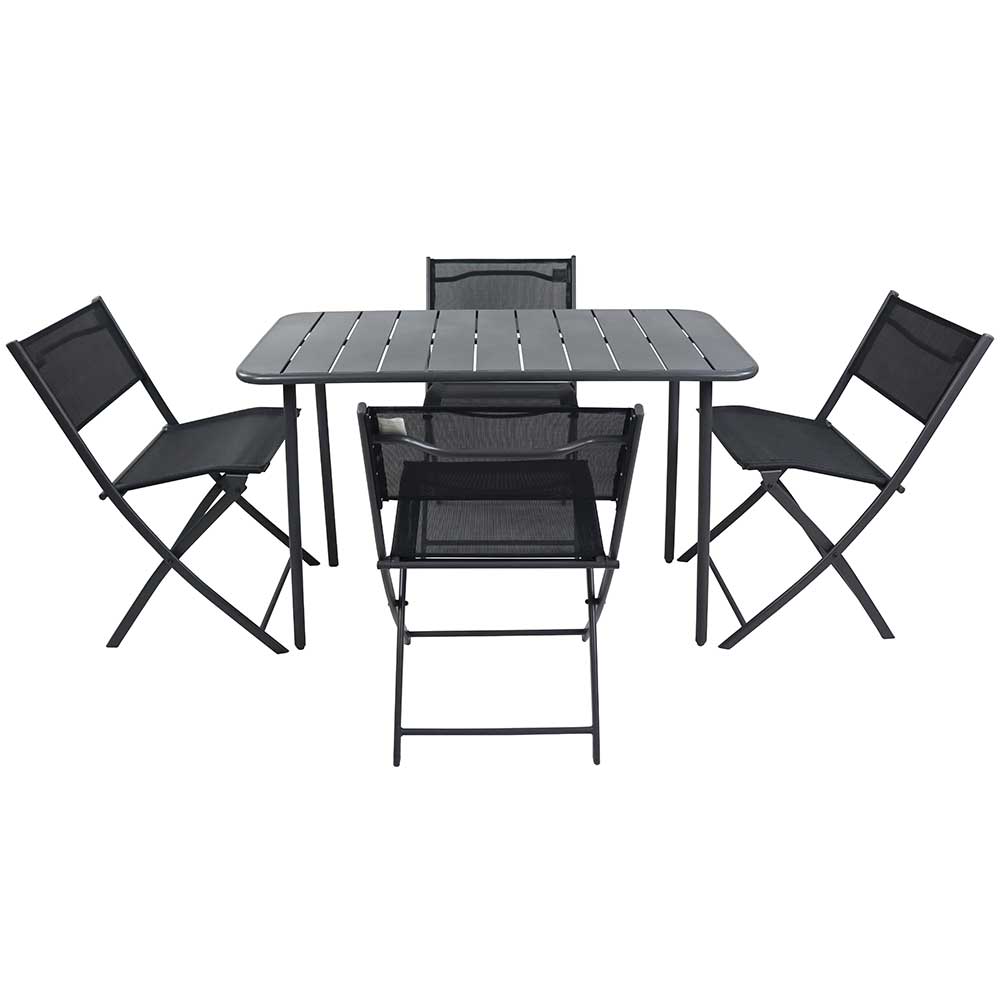 Gartenmöbel Set Gartentischgruppe Stühle klappbar fünfteilig (fünfteilig) günstig online kaufen