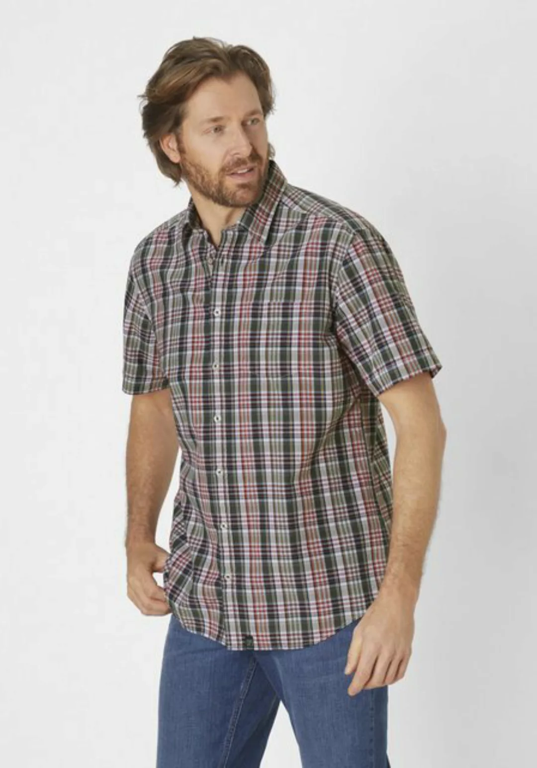 Paddock's Kurzarmhemd Kurzarmhemd aus Baumwolle mit Karomuster günstig online kaufen