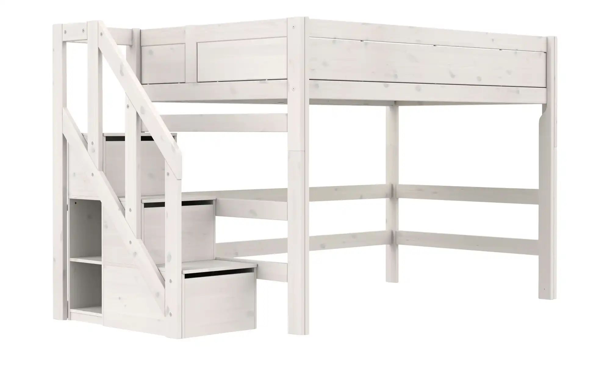 Lifetime Mittelhochbett mit Treppe  Basis ¦ weiß ¦ Maße (cm): B: 257 H: 152 günstig online kaufen
