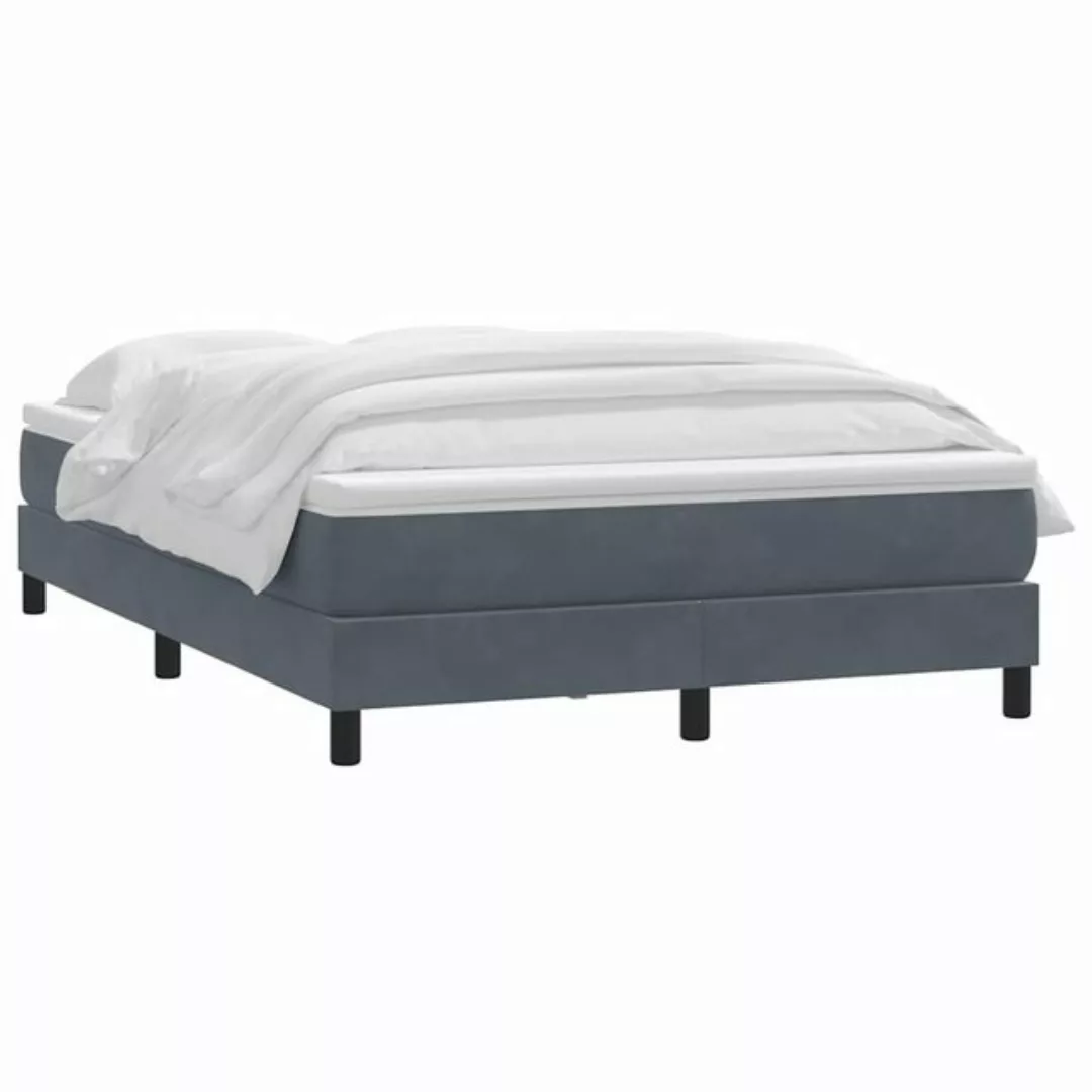 vidaXL Bett Boxspringbett mit Matratze Dunkelgrau 140x220 cm Samt günstig online kaufen