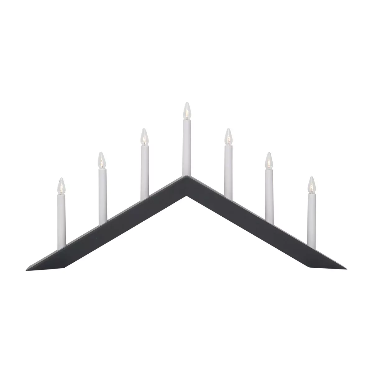 Kerzenleuchter Arrow, flach, 7flammig, schwarz günstig online kaufen