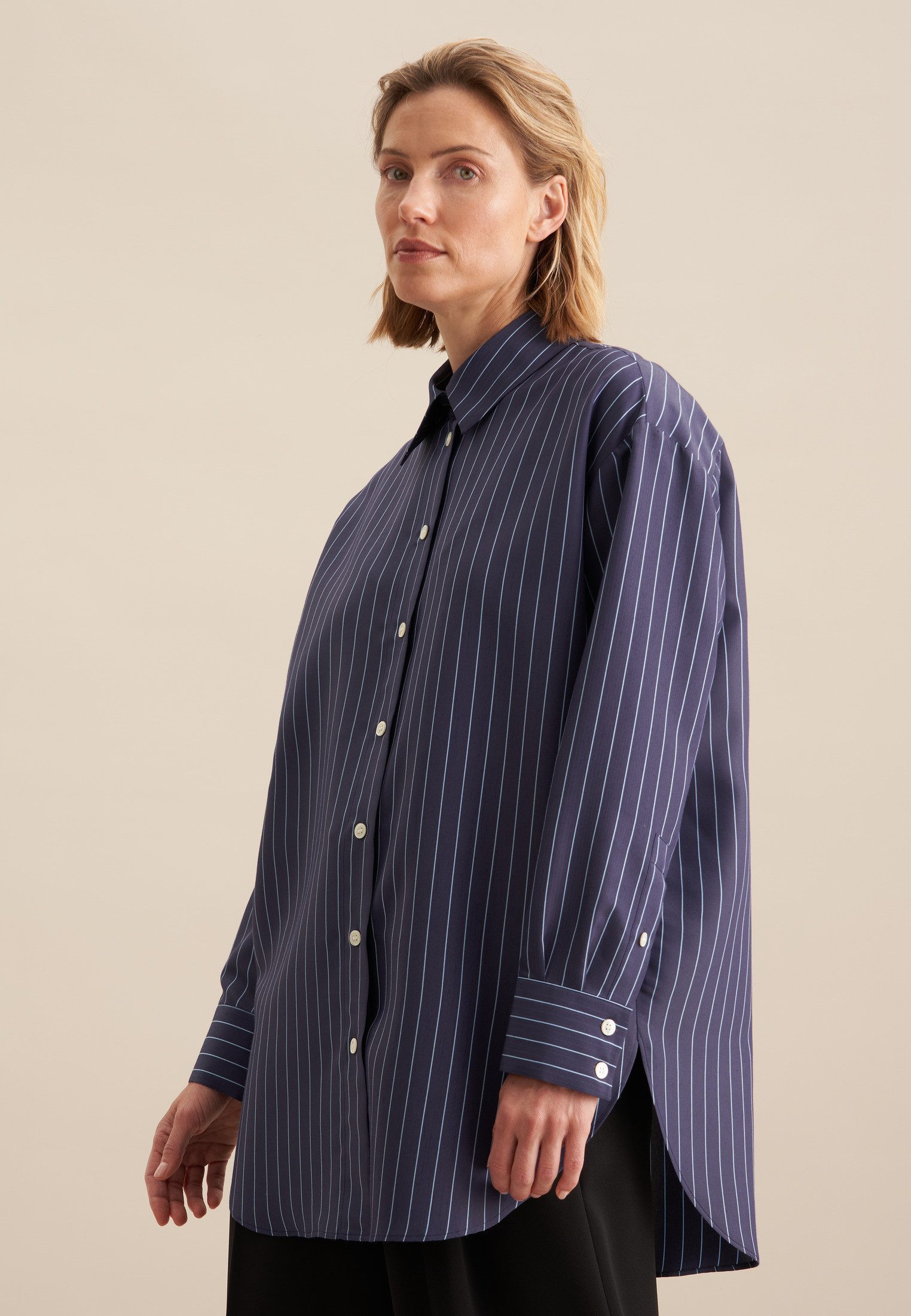 seidensticker Longbluse Schwarze Rose Langarm Kragen günstig online kaufen