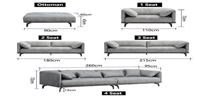 Xlmoebel Sofa Sofa-Set mit 4+3+2 Plätzen aus Leder, moderne Design-Couch fü günstig online kaufen