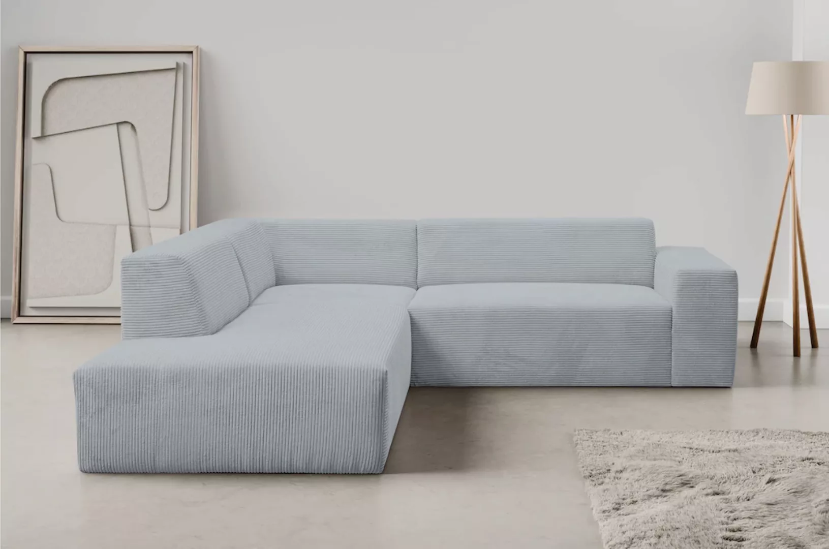 WERK2 Ecksofa "Zeus-M, tolles Sofa mit schönen Details, L-Form", Curvy Tren günstig online kaufen
