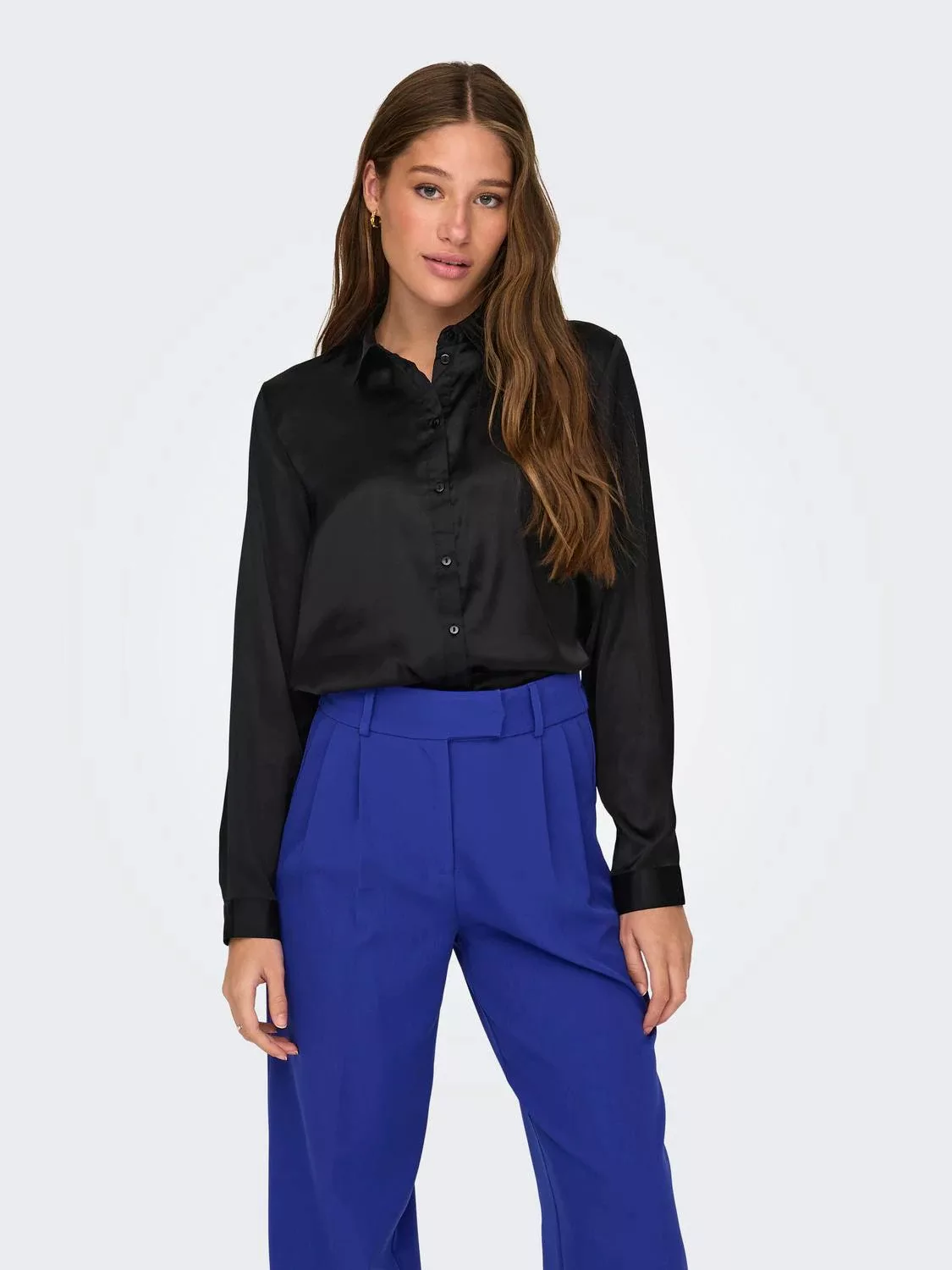 JACQUELINE de YONG Blusenshirt Elegante Satin Bluse Langarm Tunika Hemd Bus günstig online kaufen