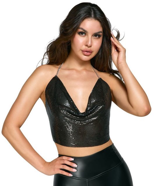 Cottelli Collection Spaghettitop Metall-Top aus Pailetten mit tiefem Aussch günstig online kaufen