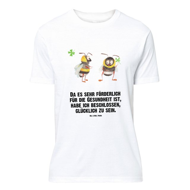 Mr. & Mrs. Panda T-Shirt Hummeln mit Kleeblatt - Weiß - Geschenk, glücklich günstig online kaufen