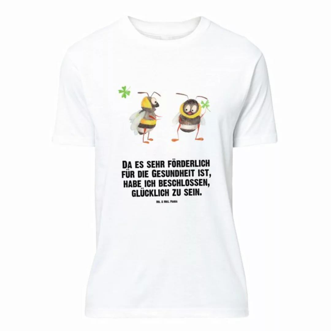 Mr. & Mrs. Panda T-Shirt Hummeln mit Kleeblatt - Weiß - Geschenk, Tiere, Sh günstig online kaufen