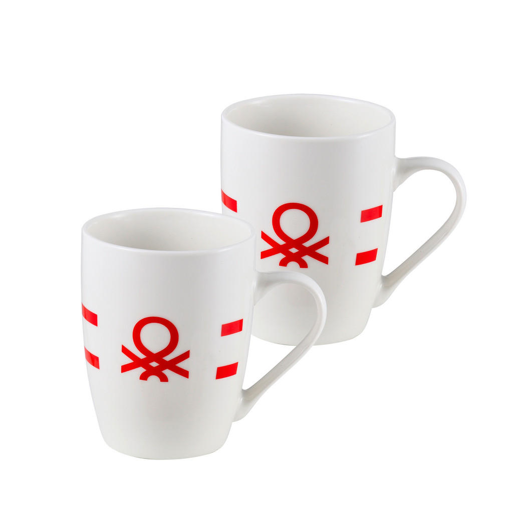 BENETTON Kaffeebecherset Rainbow rot Keramik 2 tlg. günstig online kaufen