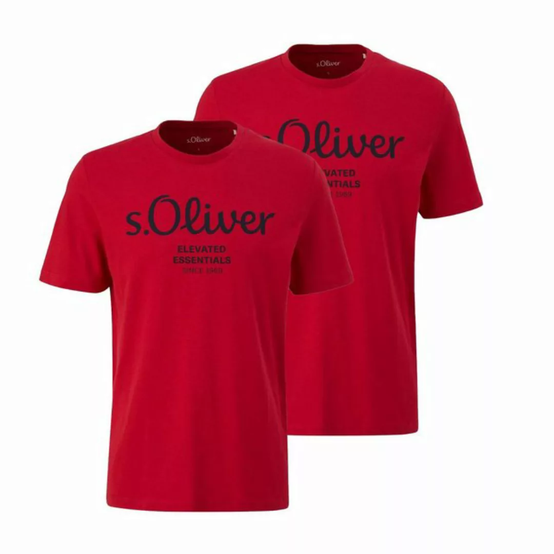 s.Oliver T-Shirt mit Metallic-Logo-Aufdruck im 2er Pack günstig online kaufen