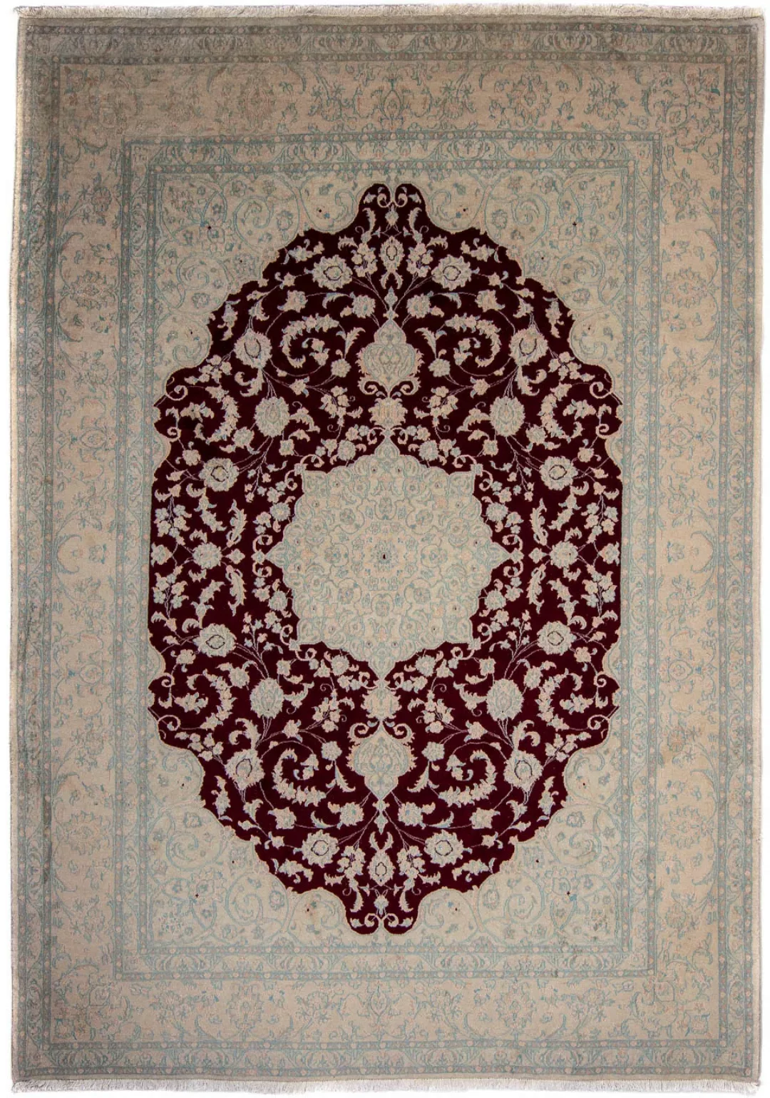morgenland Wollteppich »Nain Medaillon Rosso scuro 245 x 245 cm«, rund, Uni günstig online kaufen
