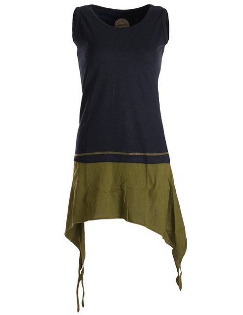 Vishes Zipfelkleid Ärmellos asymmetrisch Kleid Biobaumwolle Lagenlook Tunik günstig online kaufen