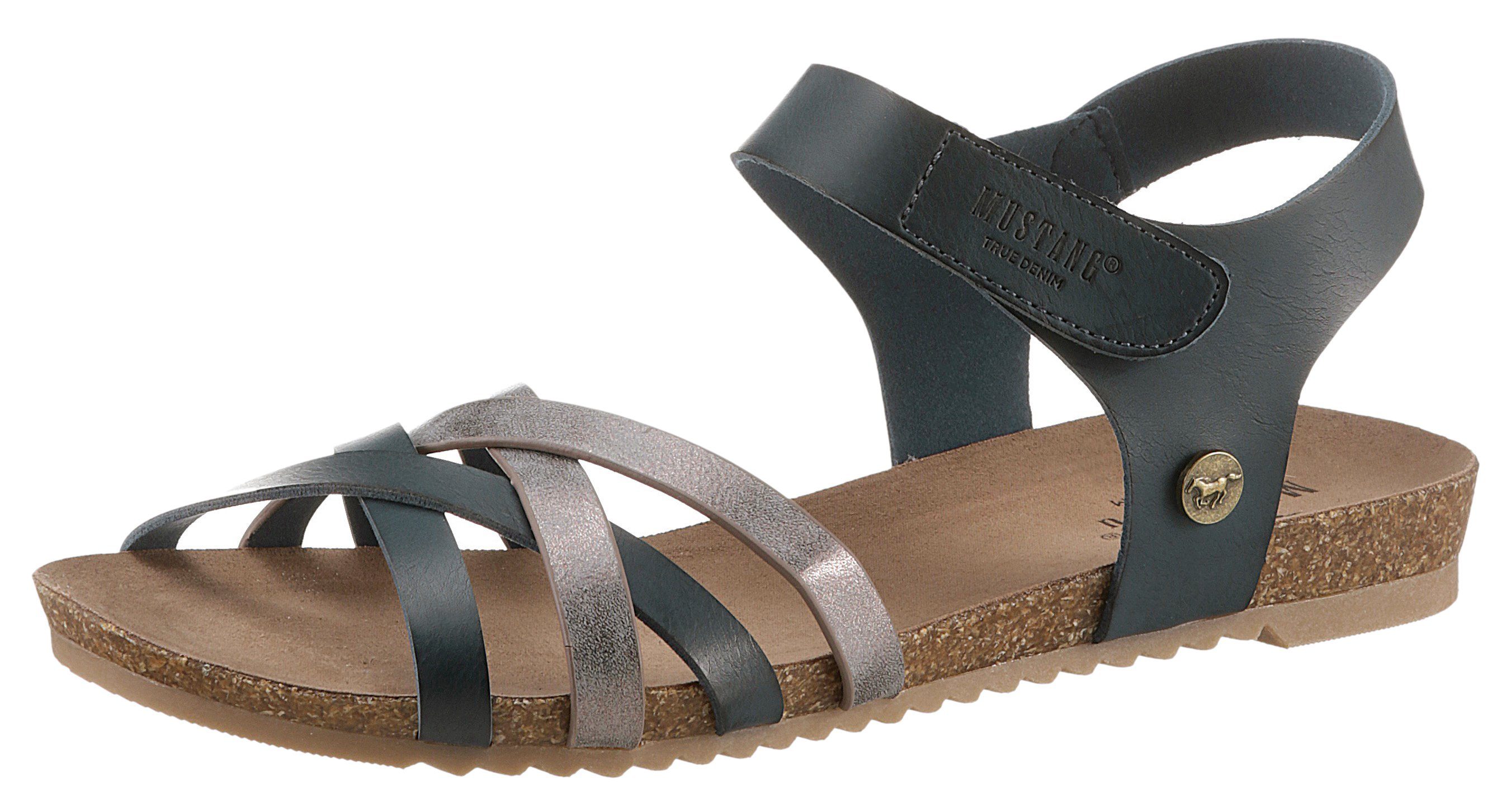Mustang Shoes Riemchensandale, Sommerschuh, Sandalette, Klettschuh, günstig online kaufen