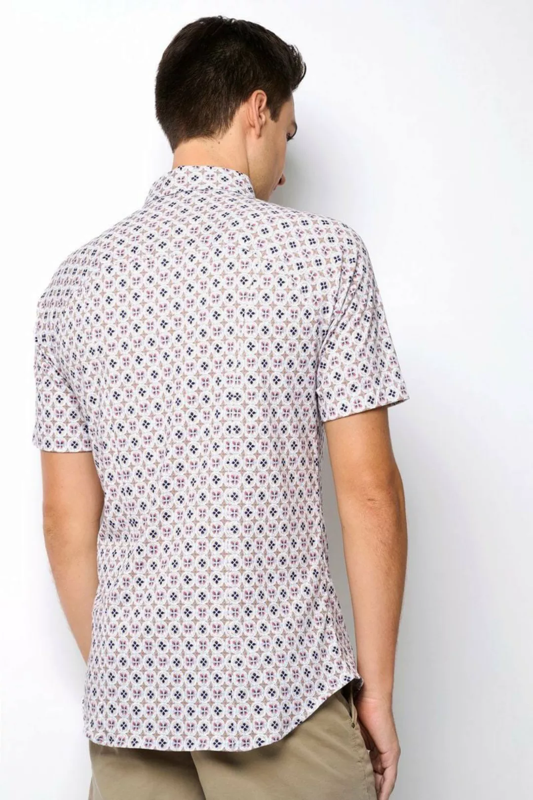 Desoto Short Sleeve Jersey Hemd Druck Beige  - Größe XXL günstig online kaufen