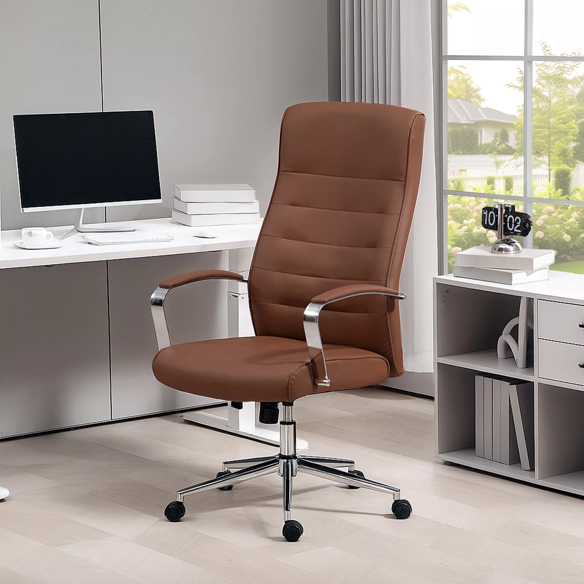 HOMCOM Bürostuhl Drehstuhl Ergonomischer Stuhl mit höhenverstellbarer, hohe günstig online kaufen