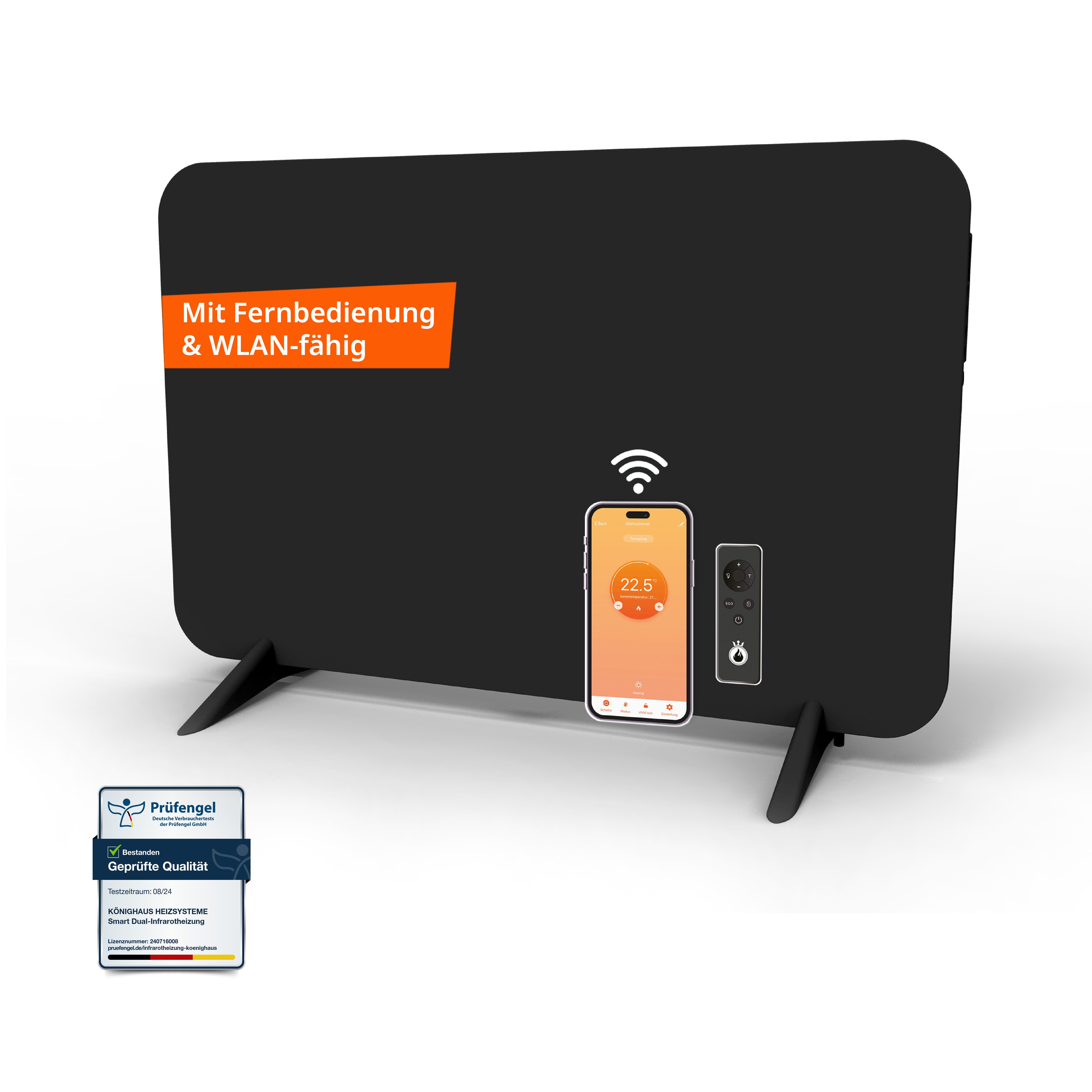 Könighaus Infrarotheizung 450W Smart Dual-Infrarotheizung - günstig online kaufen