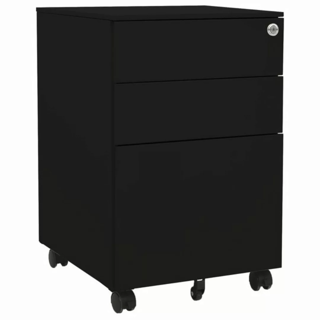 Aktenschrank Mit Rollen Schwarz 39x45x60 Cm Stahl günstig online kaufen