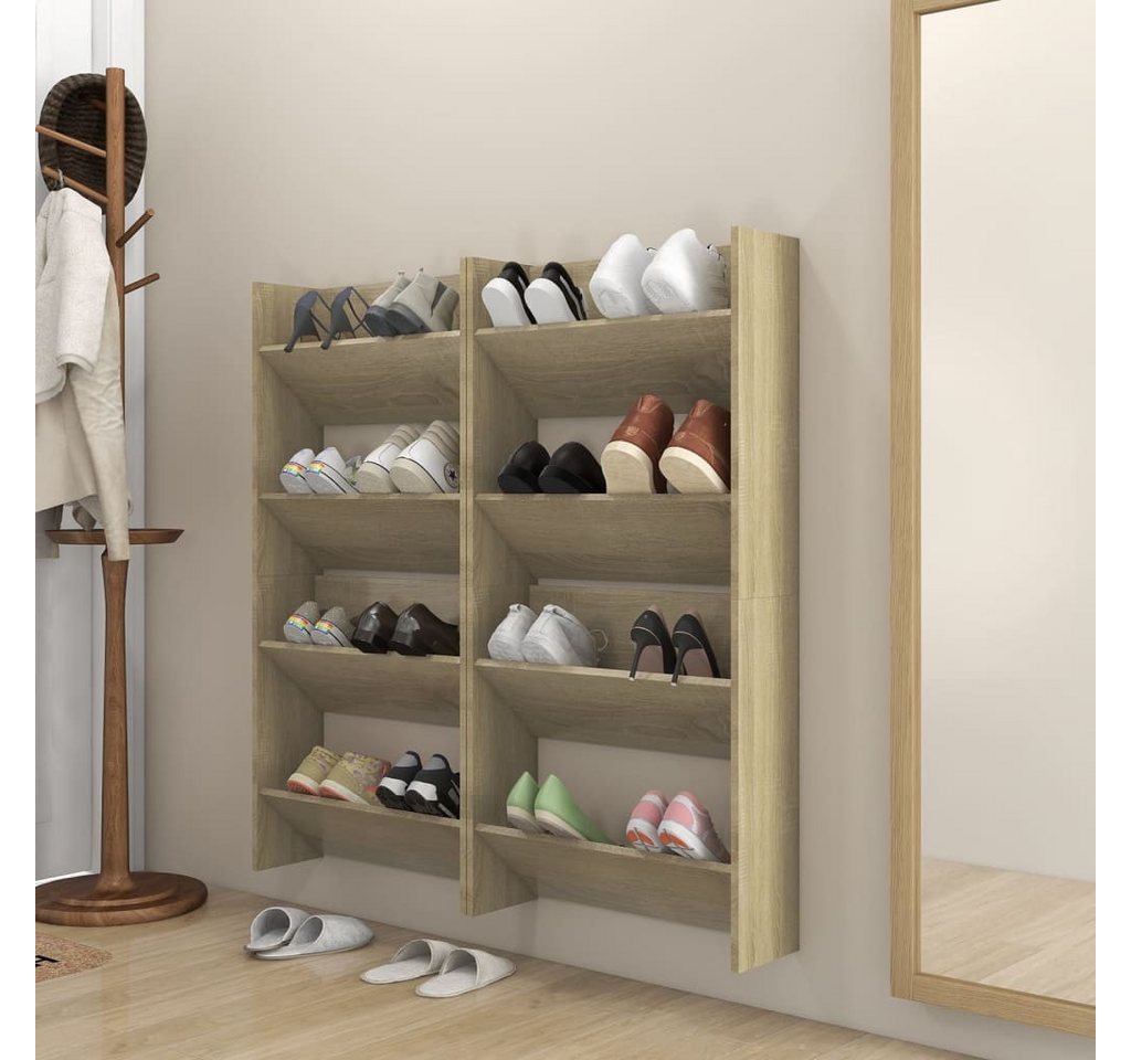 vidaXL Schuhschrank Wand-Schuhschränke 4 Stk Sonoma Eiche 60x18x60 cm Spanp günstig online kaufen