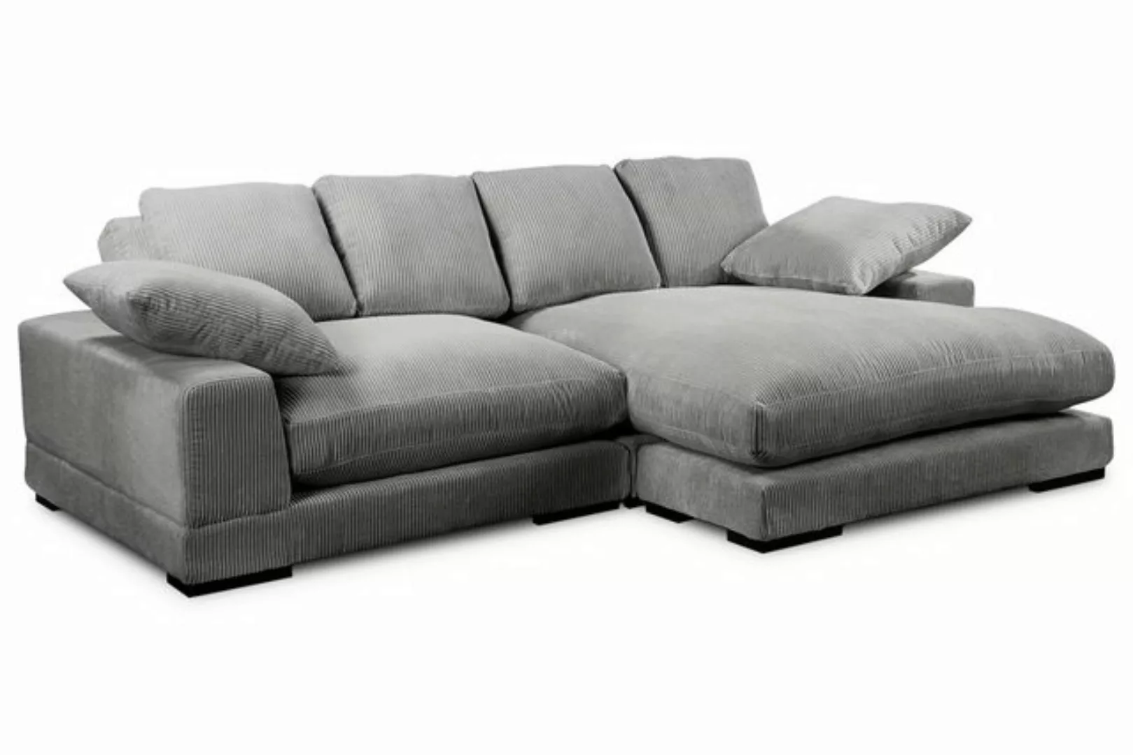 riess-ambiente Ecksofa BABYLON 270cm grau · XXL Couch in L-Form mit Cord-Be günstig online kaufen