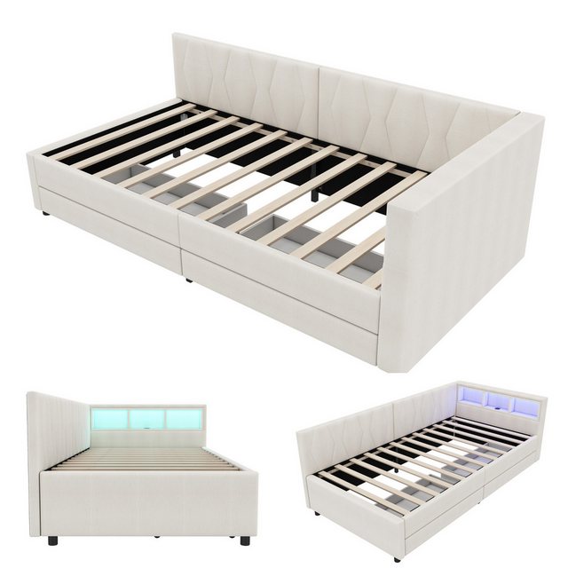 SeedWave Daybett Schlafsofa mit LED-Licht und Integrierter Ladeanschluss 90 günstig online kaufen