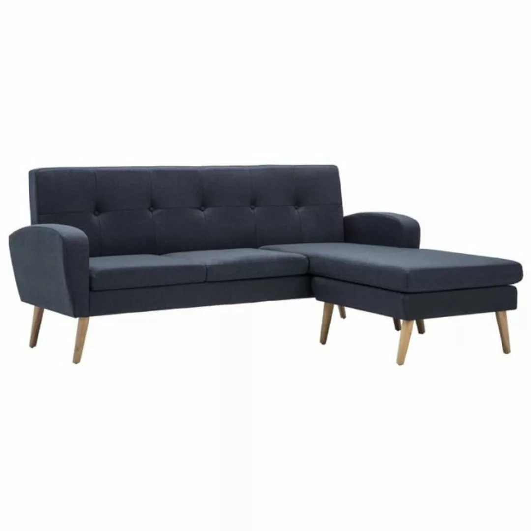 Sofa In L-form Stoffbezug 186 X 136 X 79 Cm Dunkelgrau günstig online kaufen