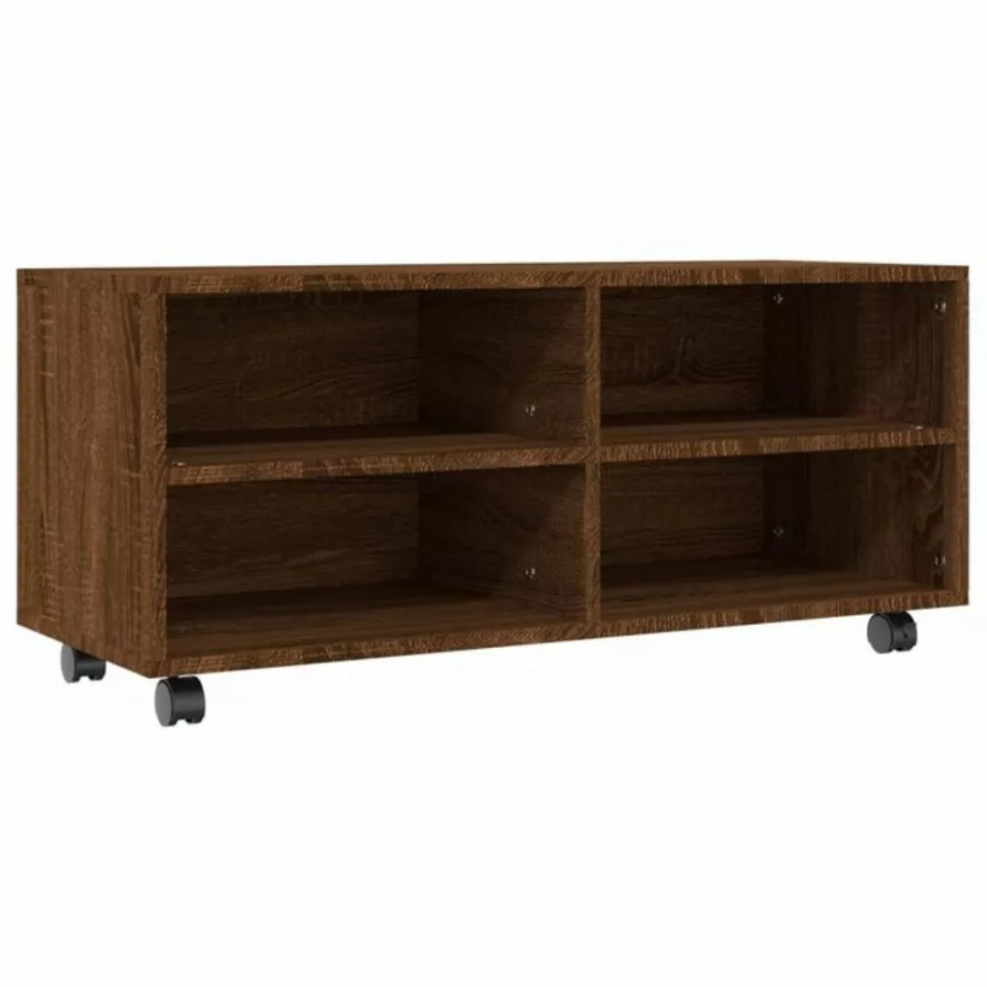 vidaXL TV-Schrank TV-Schrank mit Rollen Braun Eiche 90x35x35 cm Holzwerksto günstig online kaufen