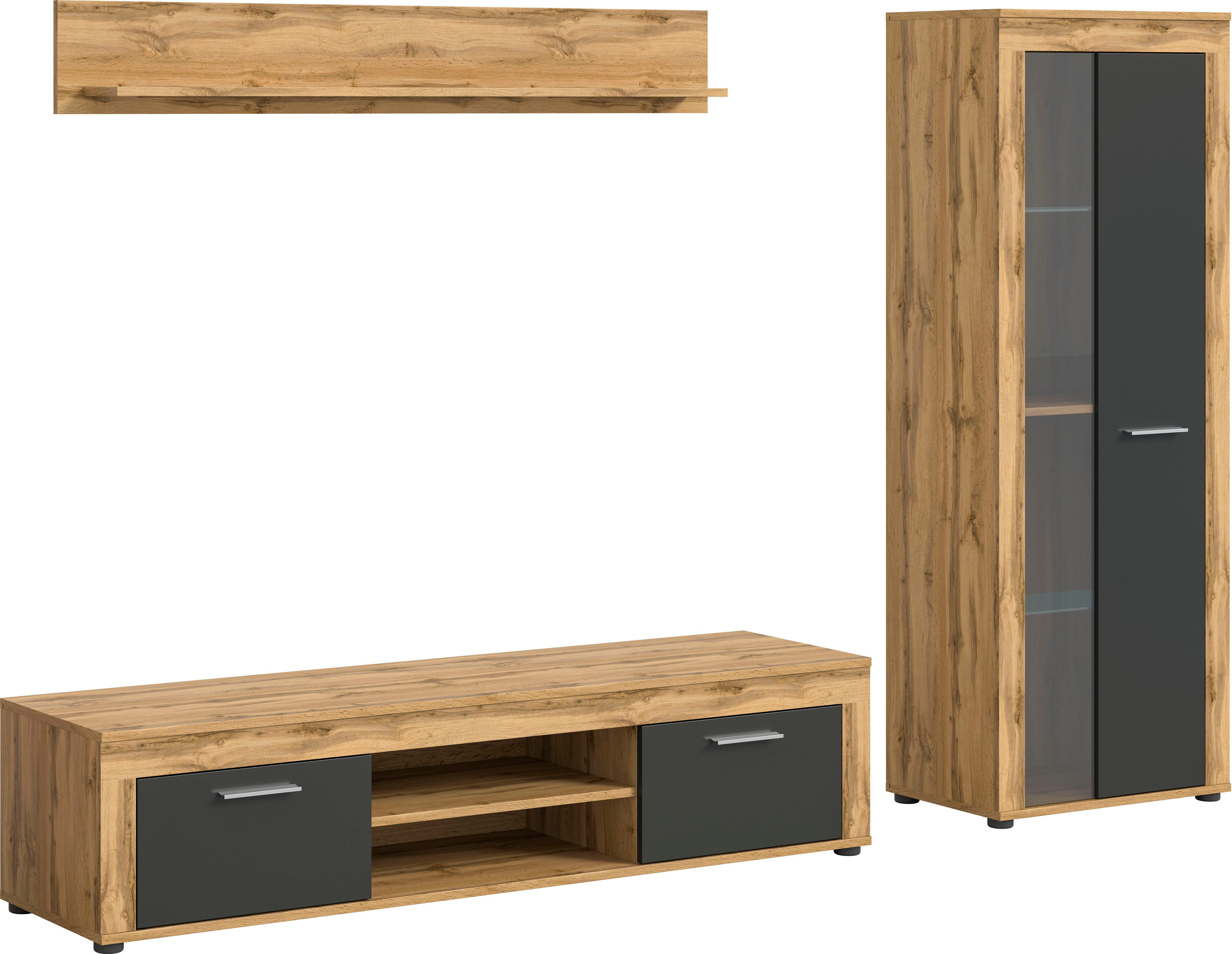 INOSIGN Wohnwand "Aosta, Breite 235cm, bestehend aus Lowboard, Wandboard, V günstig online kaufen