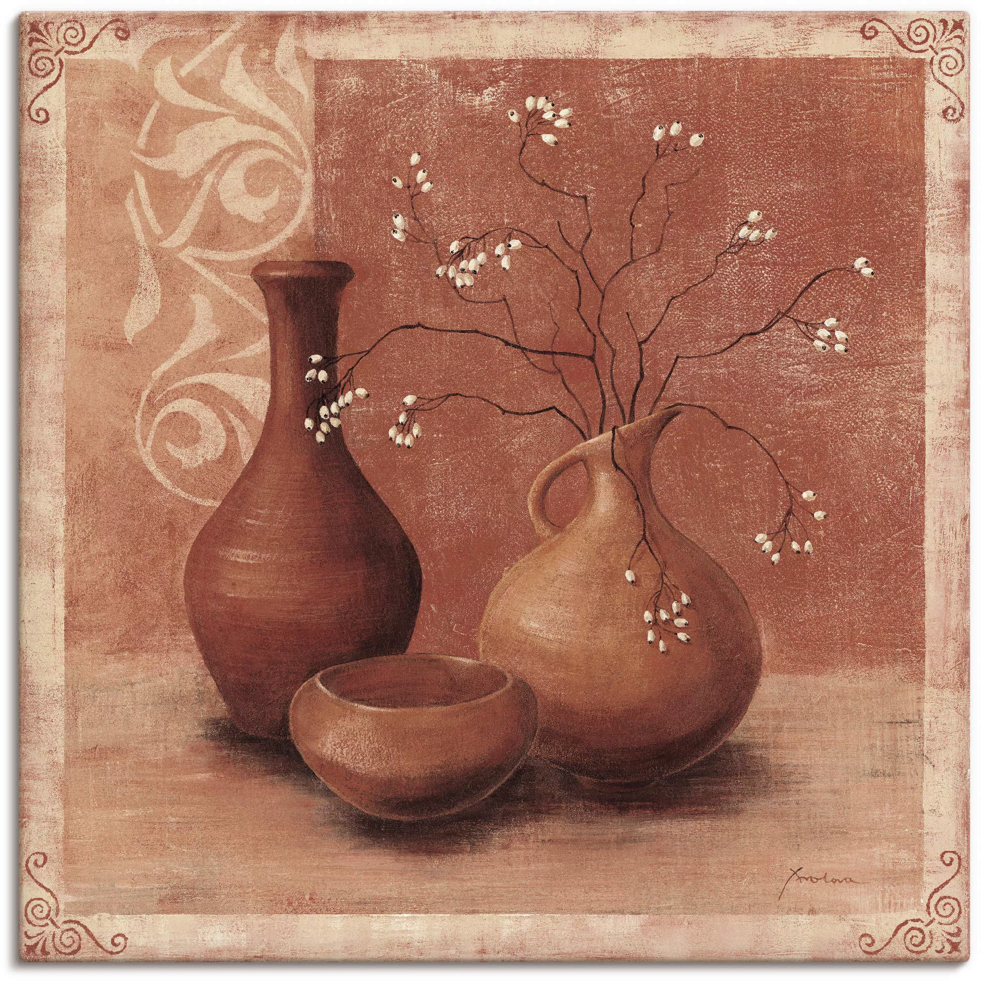 Artland Leinwandbild "Herbst im Fergana Tal", Vasen & Töpfe, (1 St.), auf K günstig online kaufen
