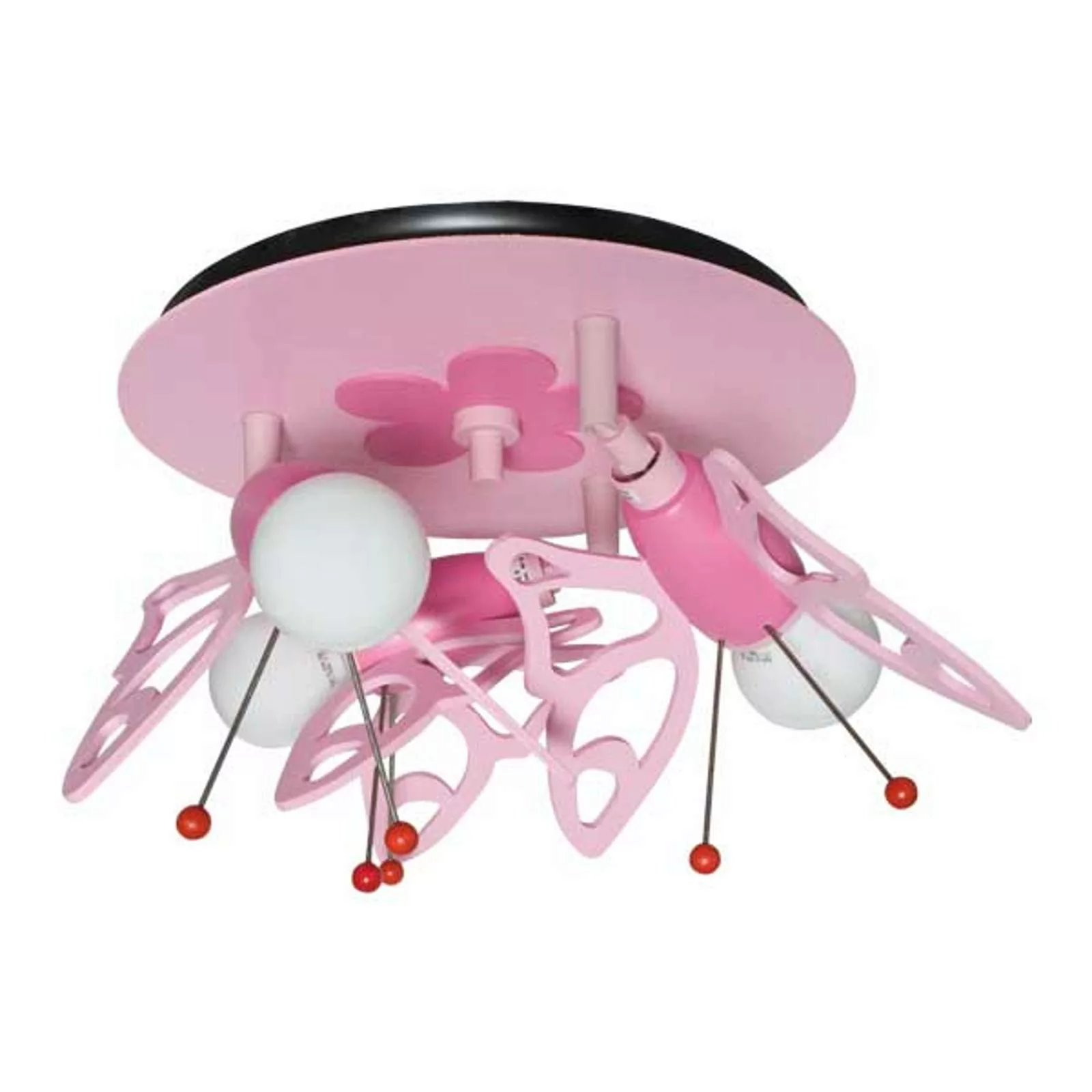 Deckenstrahler Schmetterlinge Holz rosa ¦ rosa/pink ¦ Maße (cm): H: 30  Ø: günstig online kaufen