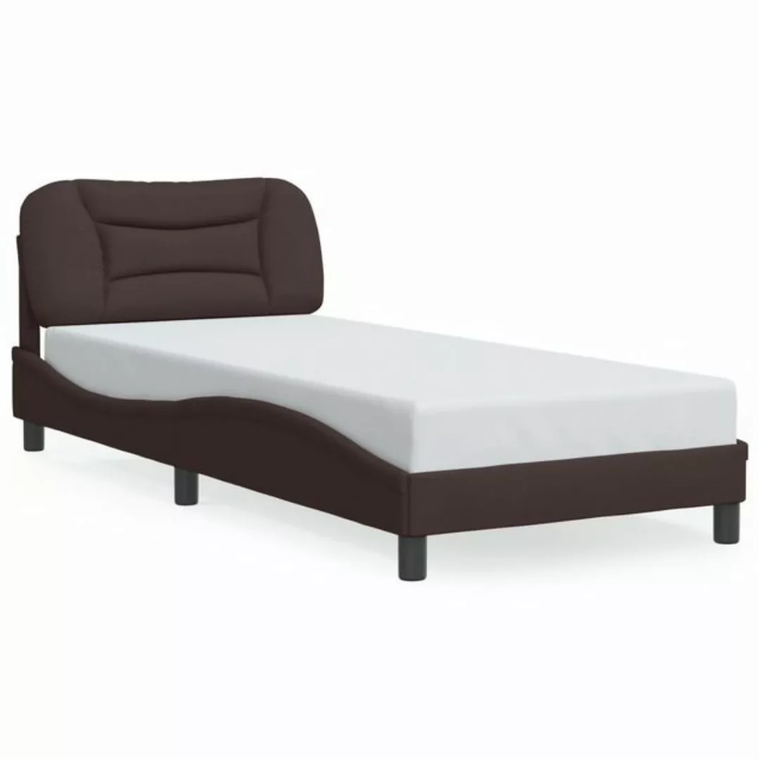 vidaXL Bettgestell Bettgestell mit Kopfteil Schwarz 90x200 cm Stoff Bett Be günstig online kaufen