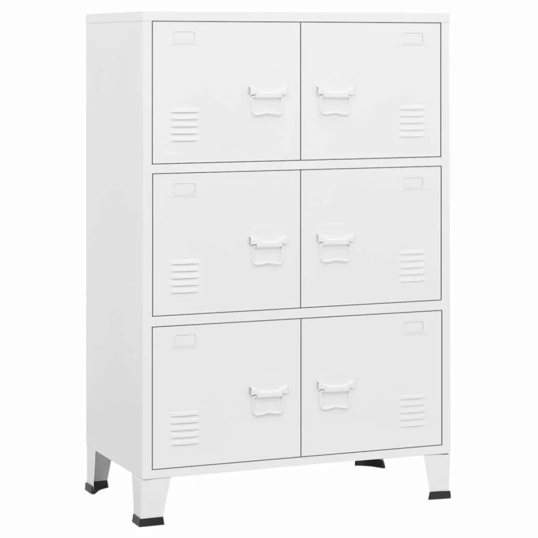 vidaXL Aktenschrank Aktenschrank Industrie-Stil Weiß 75x40x115 cm Metall günstig online kaufen