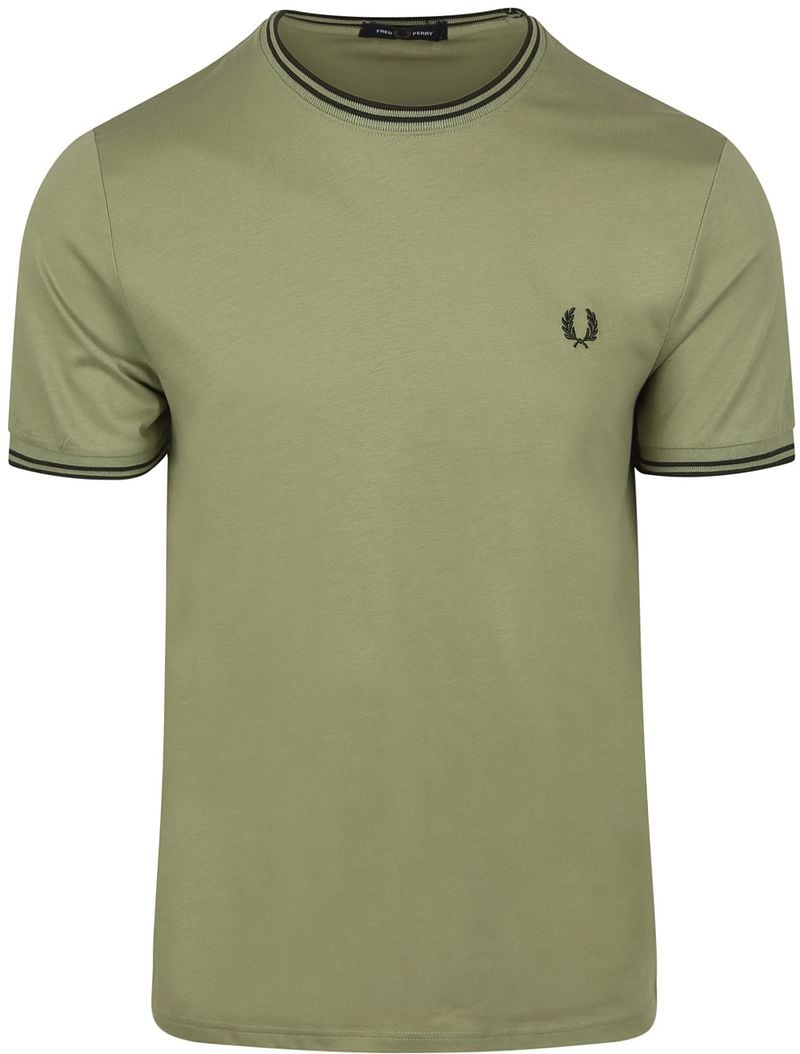 Fred Perry M1588 Twin Tipped T Shirt Grün - Größe XL günstig online kaufen