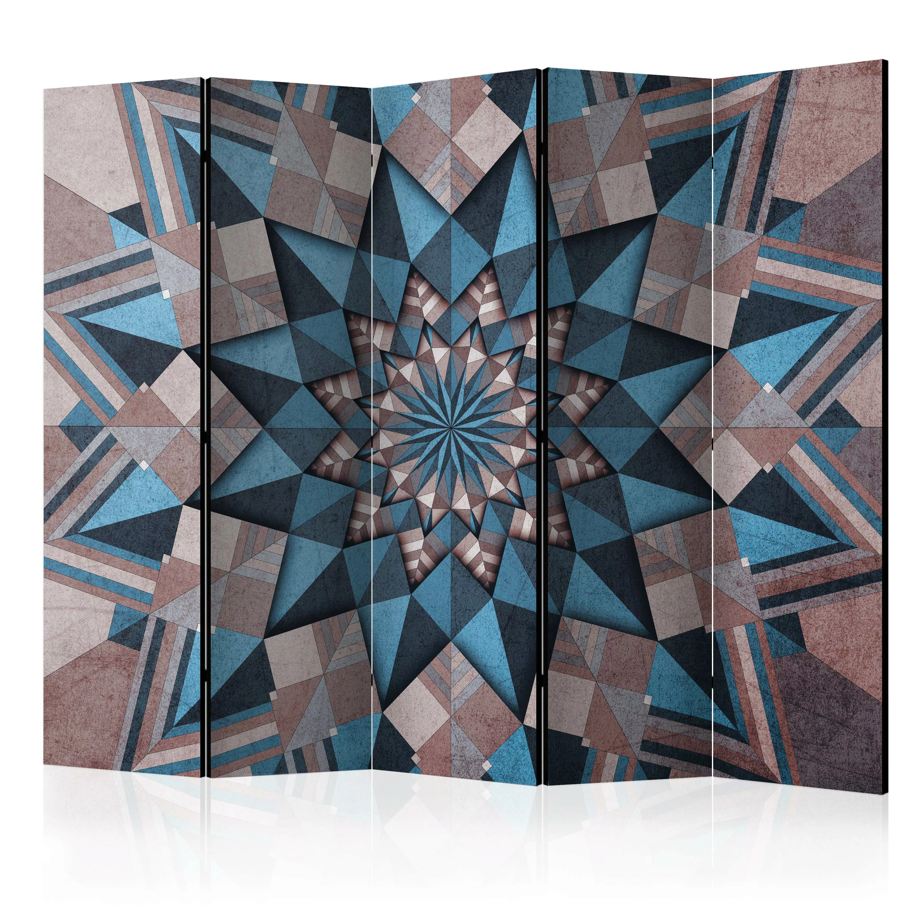 5-teiliges Paravent - Star Mandala (brown And Blue) Ii [room Dividers] günstig online kaufen