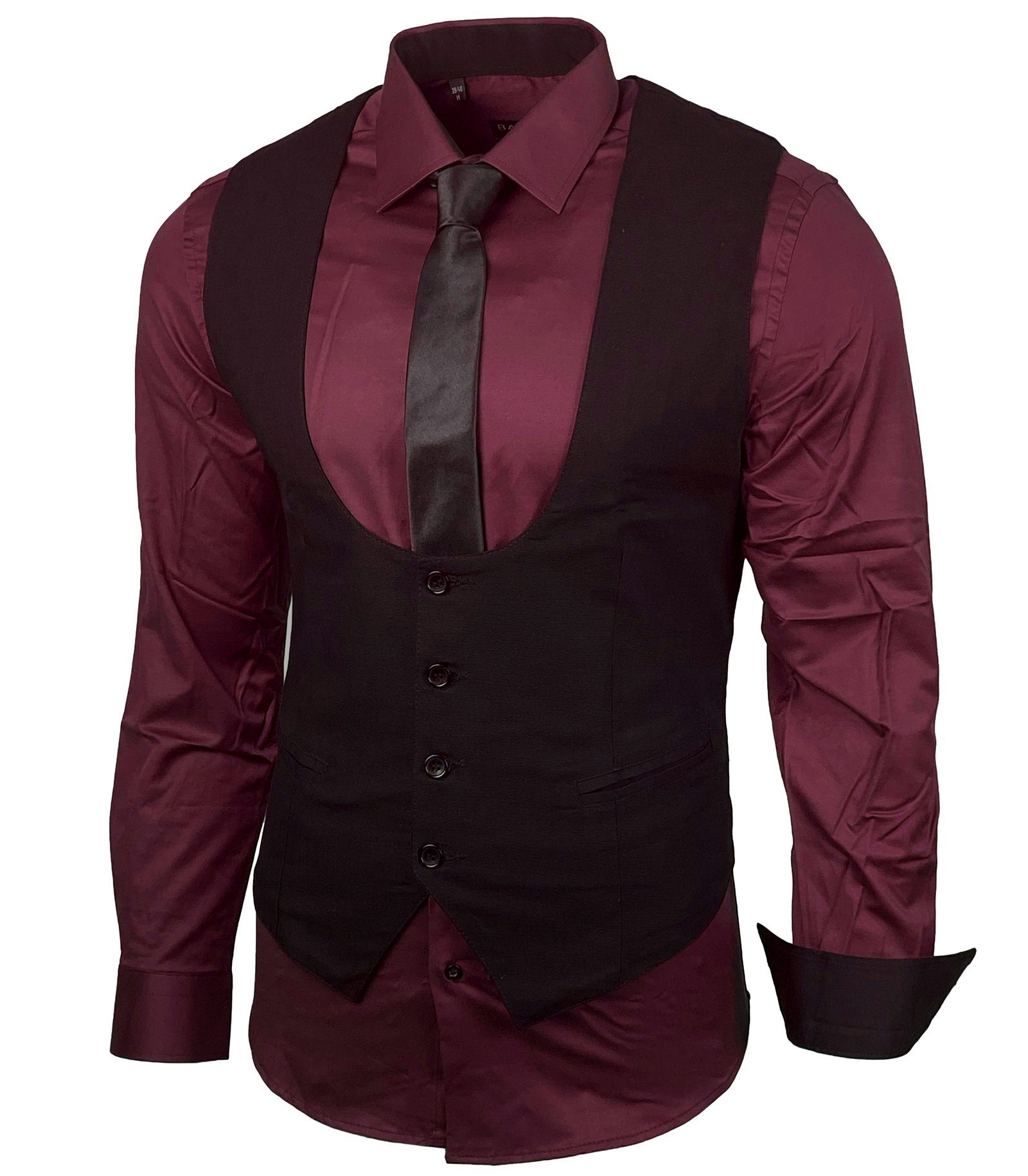 Baxboy Langarmhemd Baxboy Hemd/Weste/Krawatte Set Business günstig online kaufen