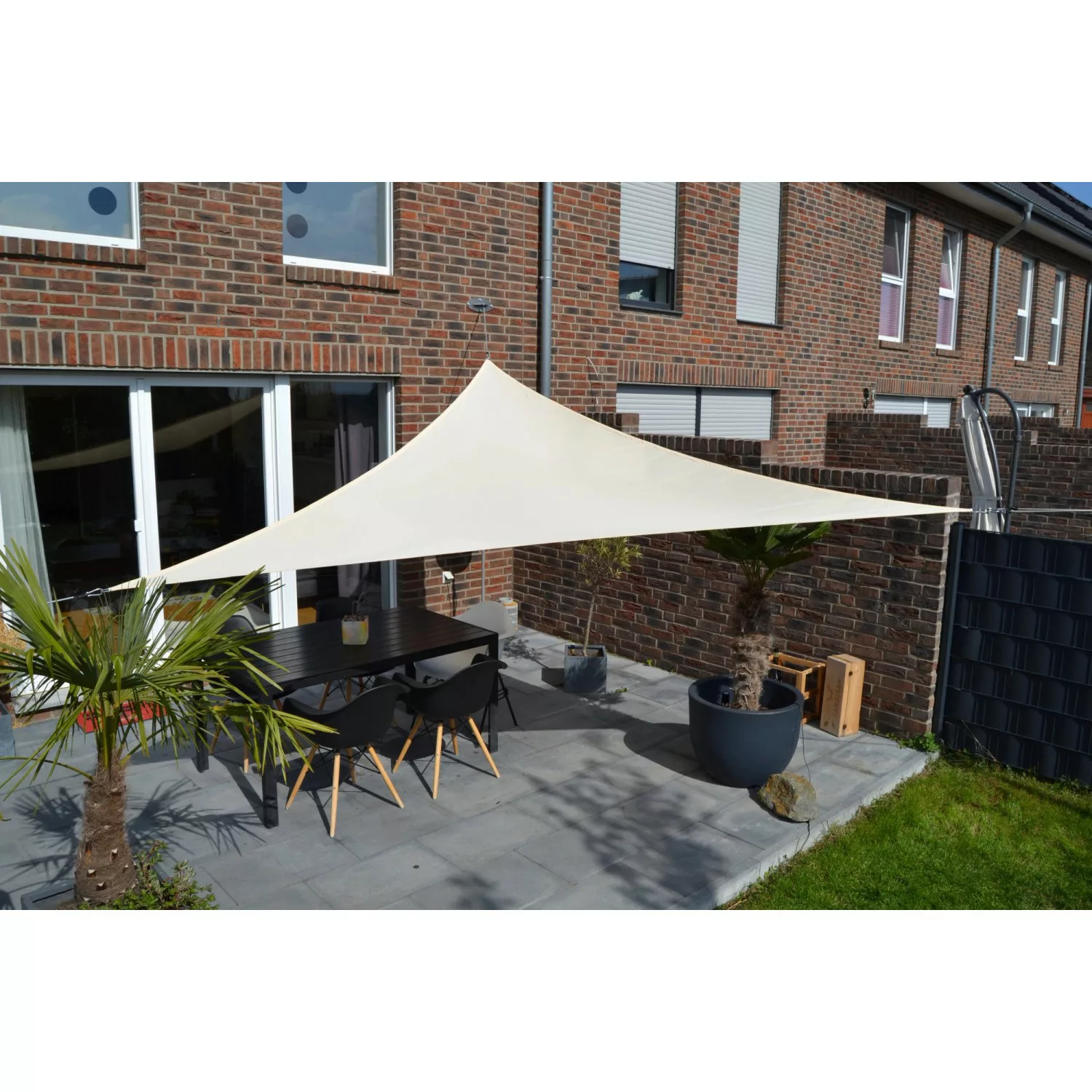 Polyester Sonnensegel mit Regenschutz Dreieck 360 cm Sonnengelb günstig online kaufen