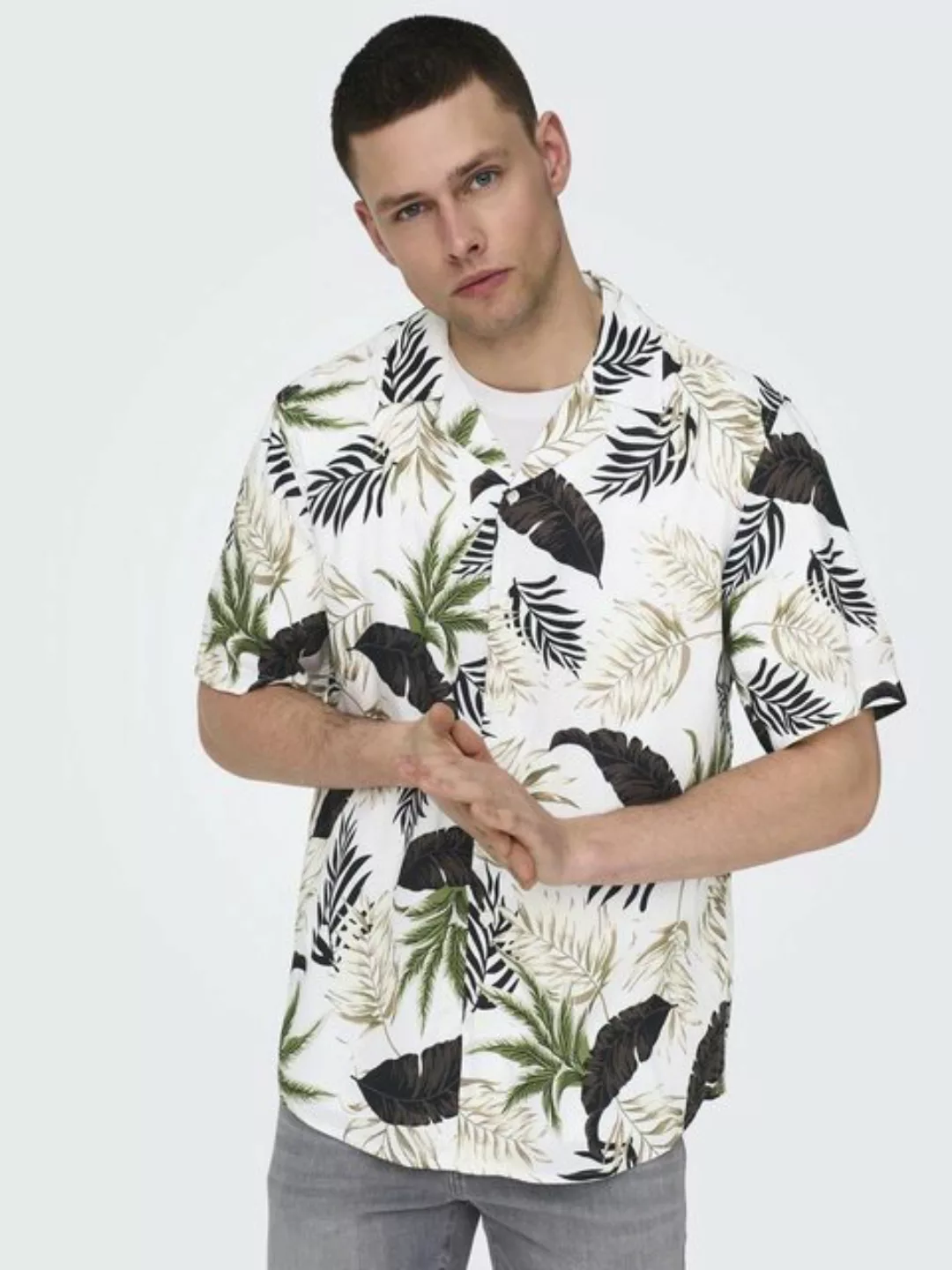 ONLY & SONS Hawaiihemd "ONSWAYNE LIFE AOP SS VISCOSE SHIRT NOOS" günstig online kaufen