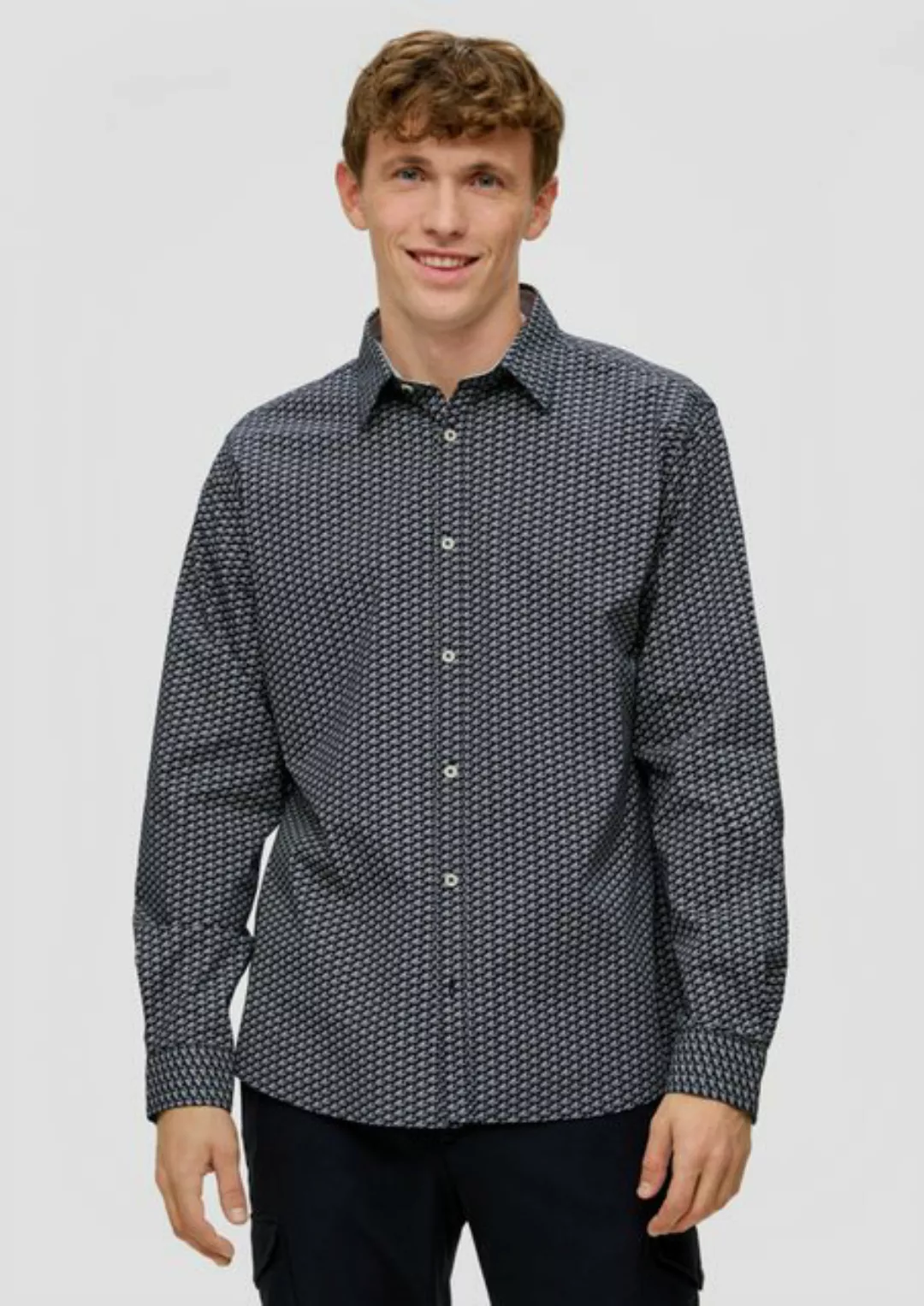s.Oliver Langarmhemd Regular: Langarmhemd aus Baumwolle günstig online kaufen