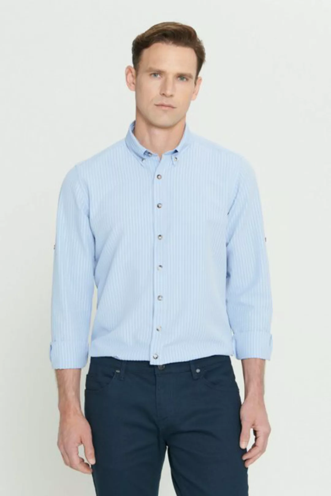 AC&Co Langarmhemd AC&CO Langarmhemd Männlich Slim Fit günstig online kaufen