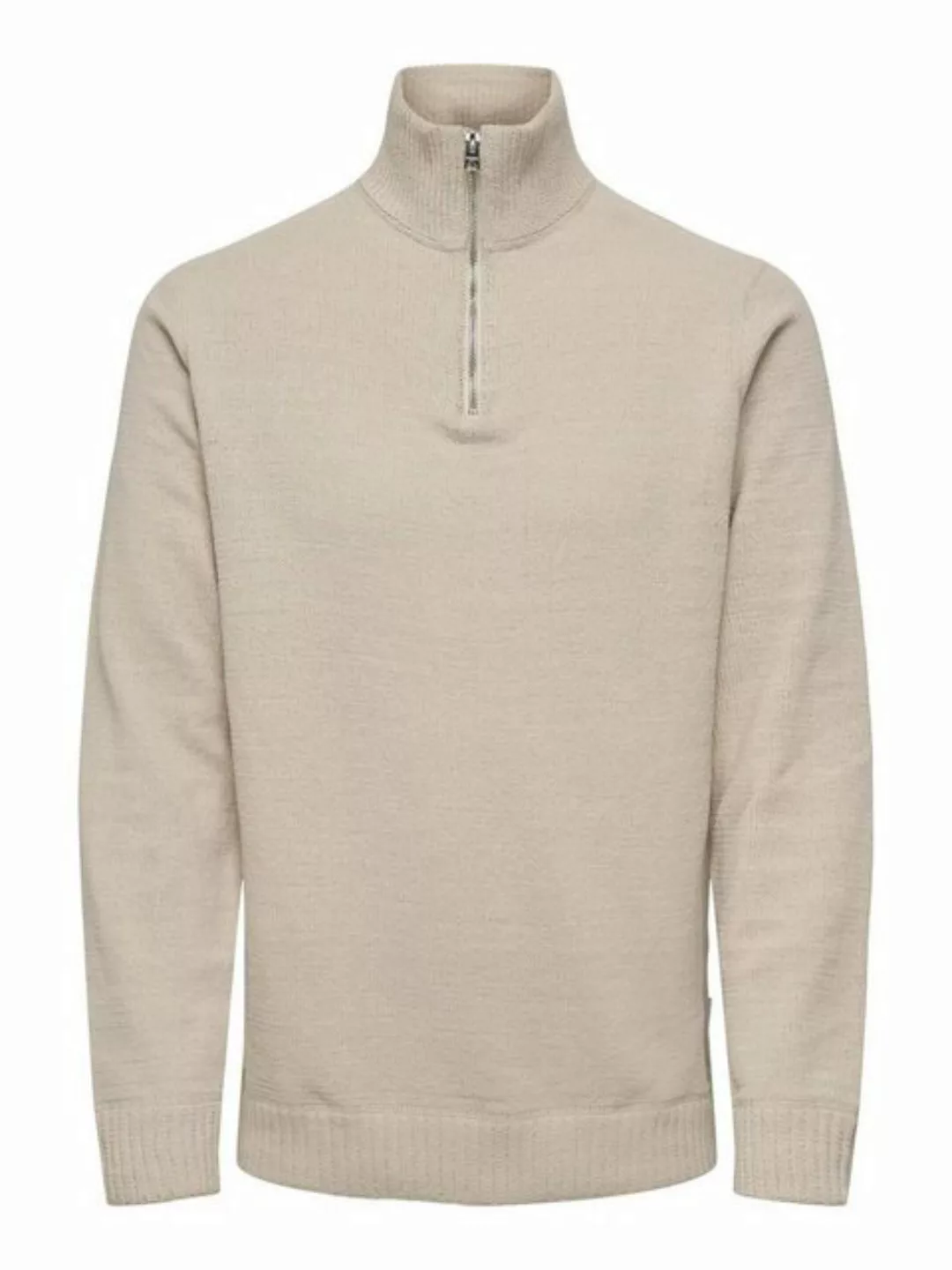 ONLY & SONS Troyer - Half Zip Stickpullover einfarbig - Strickpullover mit günstig online kaufen