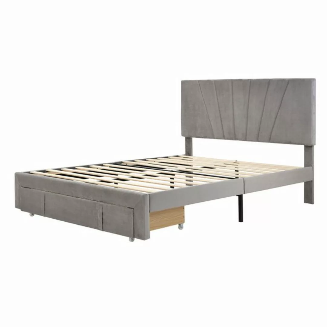 IDEASY Polsterbett Doppelbett, Plattformbett, 140 x 200 cm, (Schubladen auf günstig online kaufen