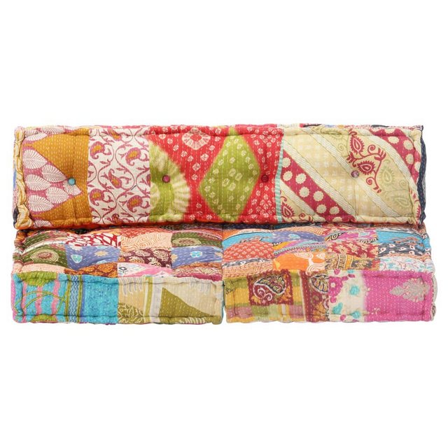 vidaXL Sofa Pouf Patchwork Stoff günstig online kaufen