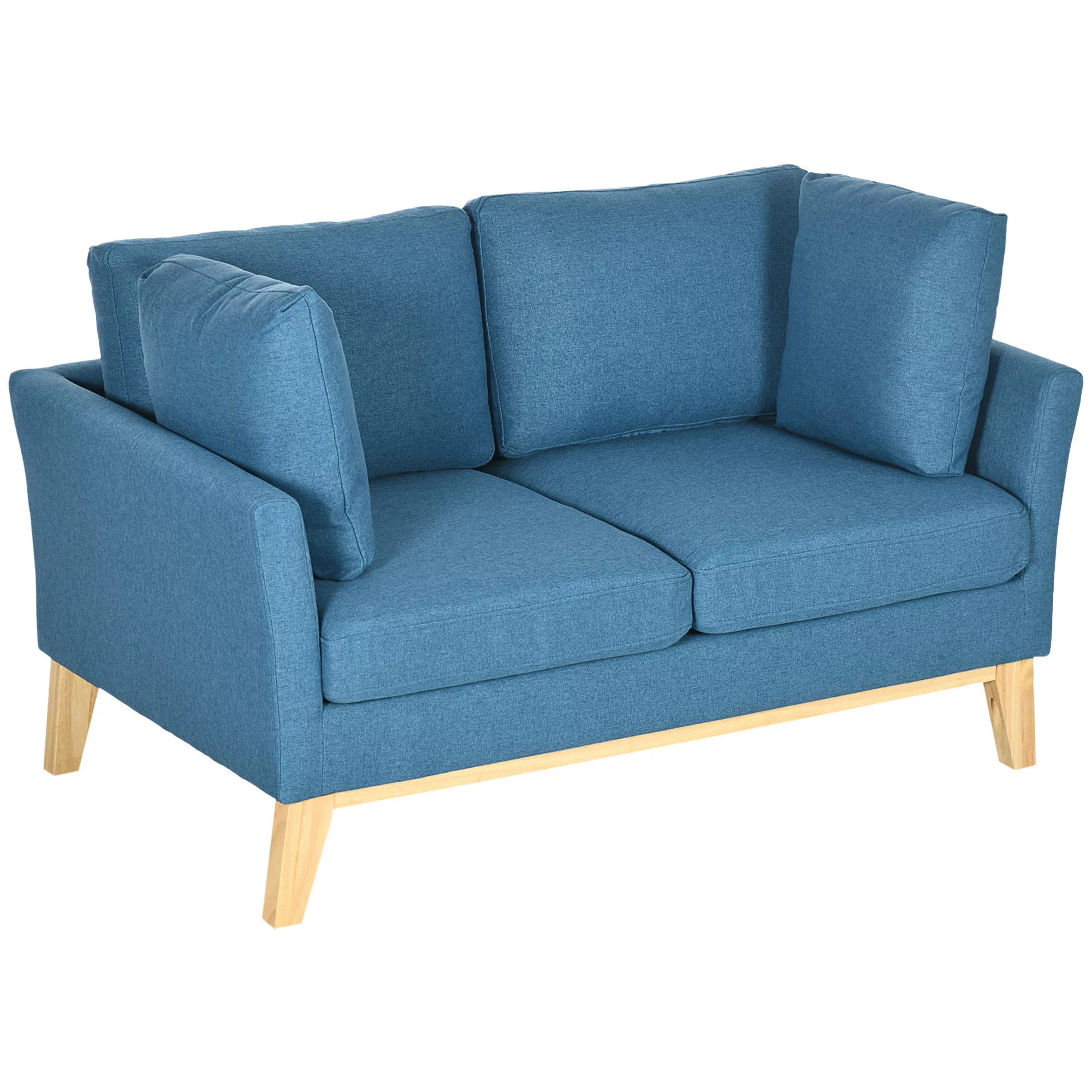 HOMCOM 2-Sitzer Sofa Doppelsofa in Leinenoptik, Zweisitzer mit Kissen, Love günstig online kaufen