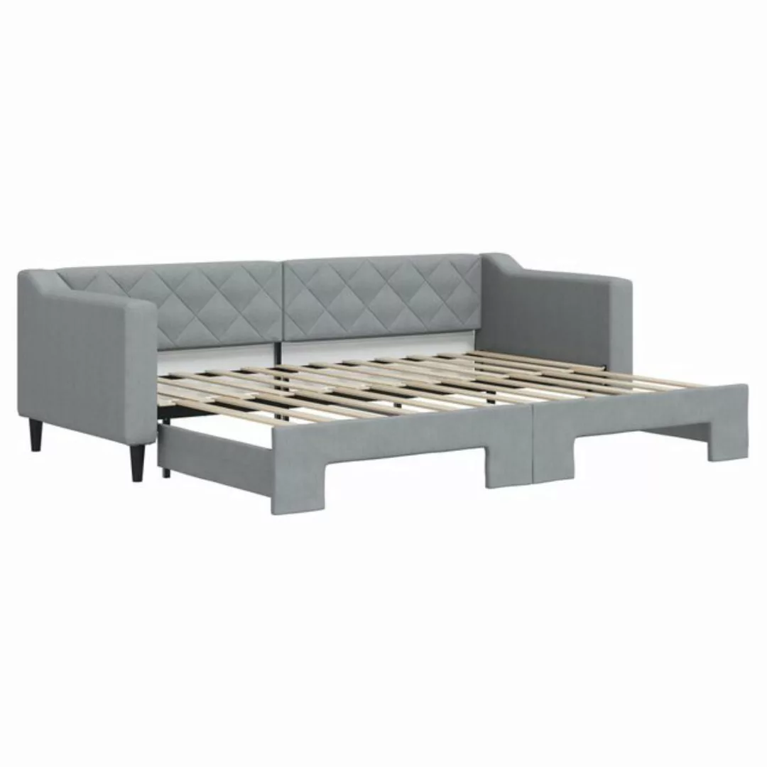 vidaXL Gästebett Gästebett Tagesbett Ausziehbar Hellgrau 80x200 cm Stoff Be günstig online kaufen